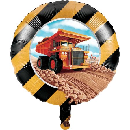 CREATIVE CONVERTING Big Dig Construction Mylar Balloon, 18", 10PK 340171